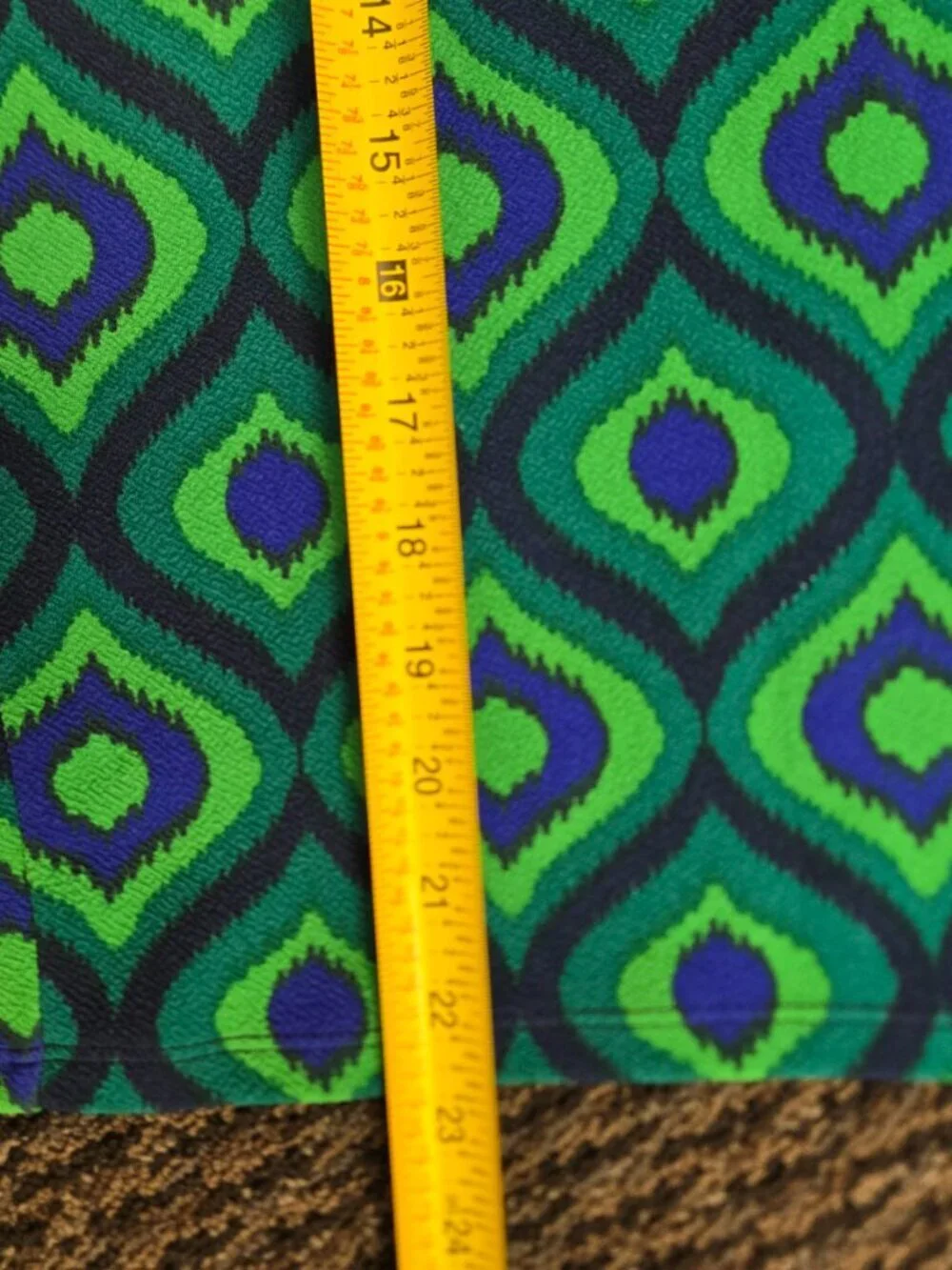 LuLaRoe Cassie Pencil Skirt Small S Peacock Feathers Blue Green Stretchy Knit